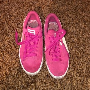 Puma suede pink shoes